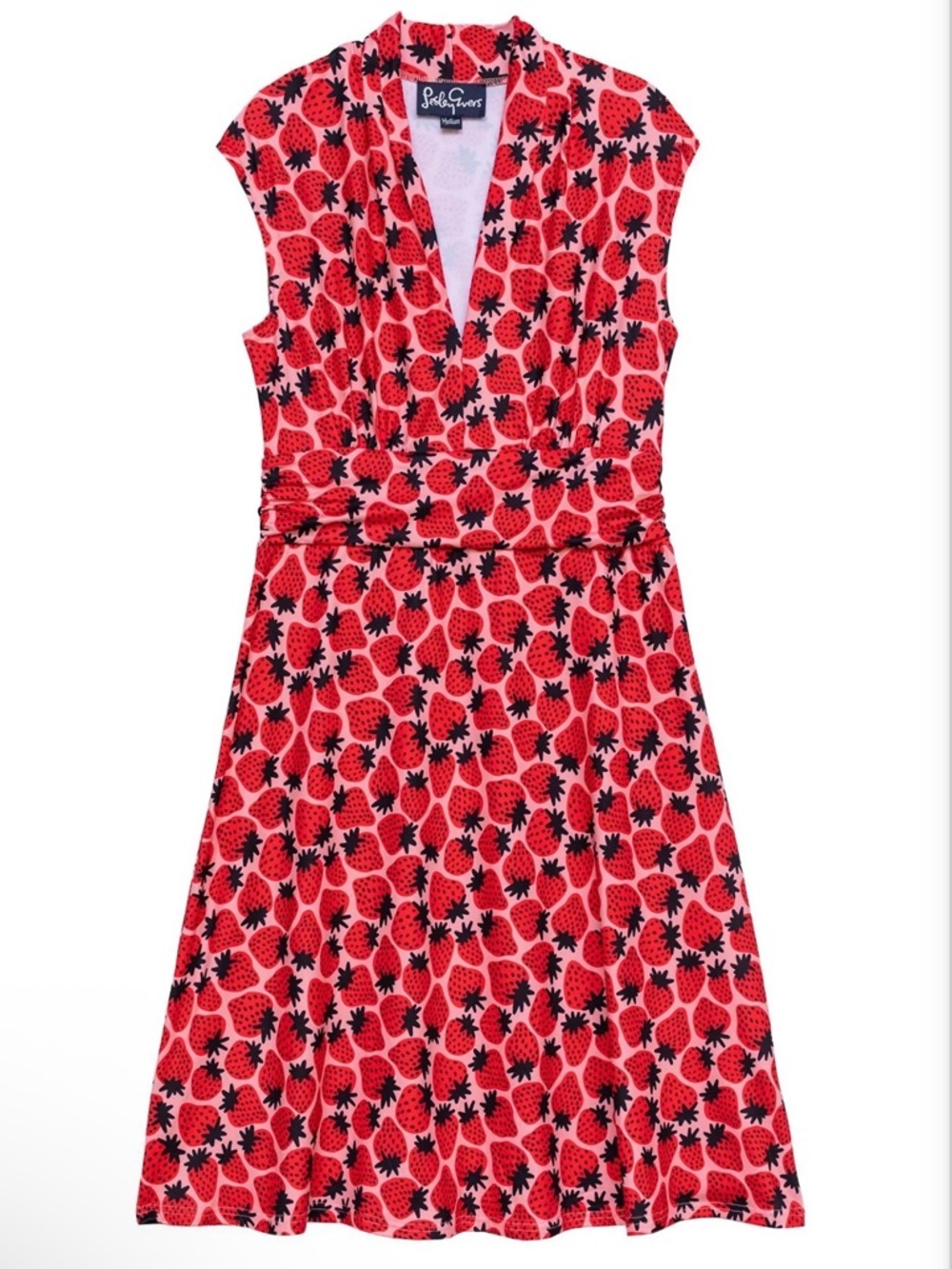 Lesley Evers Strawberry-Print Wrap Dress